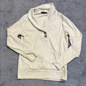 Women's Cream Sweater with Button Detail Banana Republic